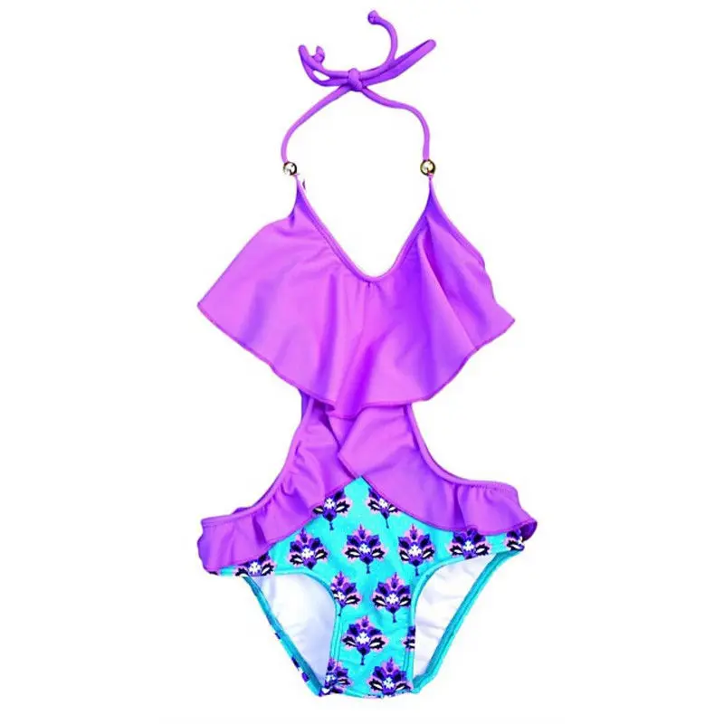 

ITFABS Toddler Kids Girls Floral Print Tankini Split One piece swimsuit Bow Swimwear Swimsuit Bathing Suit