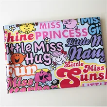 1 метр мультфильм Маленькая мисс/маленькие объятия напечатаны хлопок ткань ручная работа пэтчворк шитье материал изделия ребенок/Детская кукла ткань