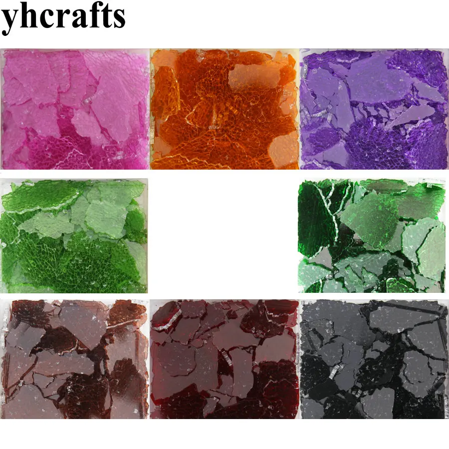 600Gram/Lot 12 color transparent ice crack glass mosaic tile Mosaic lantern Marble DIY flowerpot Craft material | Игрушки и хобби