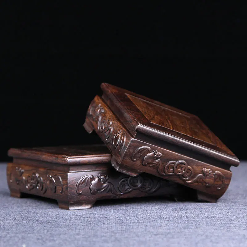 display stand wood china Antique style wooden carved small base