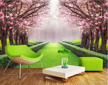 

3d room wallpaper custom photo non-woven mural 3d wall mural wallpaper for walls 3 d Flowers park tree-lined trail painting