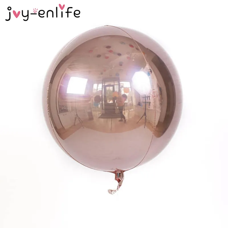 Joy-enlife 1 шт. 22 дюйма розовое золото 4D круглая сфера в форме алюминиевой фольги Свадебный шар Свадебный декор для вечеринки в честь Дня рождения поставки - Цвет: Champagne