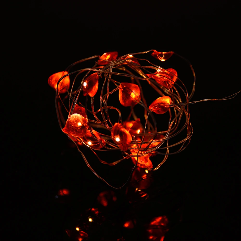 

5M Red New Year Garland LED String Red Love Heart Shaped Christmas Holiday Lighting Party Home Decoration