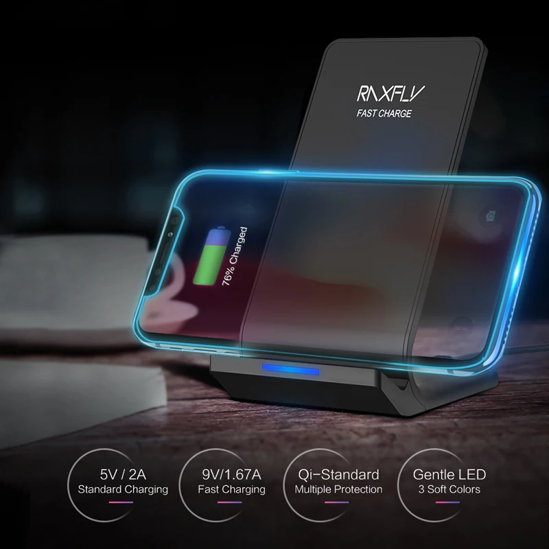 

Universal Mobile Phone Wireless Charger Bracket For Samsung 10W Iphone 7.5W Fast Charging Dock Phone Holder Stand