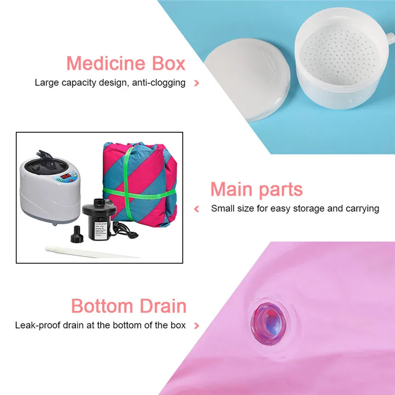 Description Picture 6 of itemInflatable Portable Steam Sauna HOME SAUNA SPA STEAM BATH Lose Weight Detox Therapy Steam Fold Wet Sauna Cabin Relieve Pressure