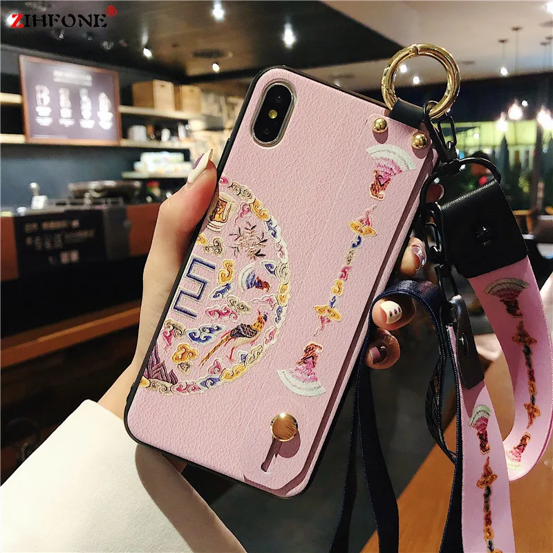 

Wristband Holder Case For Huawei P20 Pro case Cute Vintage Court Leather Fashion Phone Case For Huawei P20 Lite Case Coque Cover