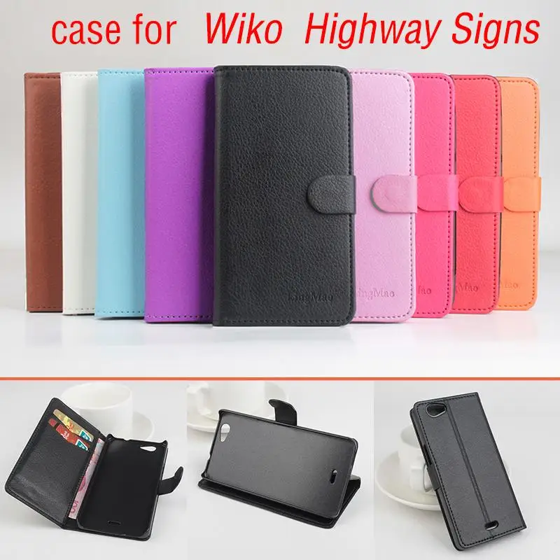 Чехол-книжка для телефона Wiko Highway Signs кожаный чехол лидер продаж брендовый