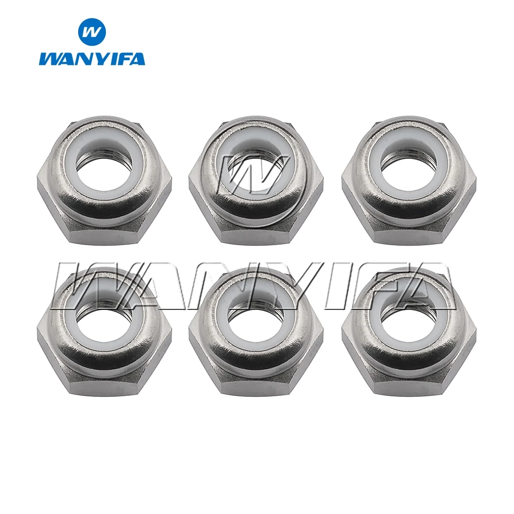 

Wanyifa Titanium Bike Lock M6 Nut Nylon Flange Head Bolts Screws 6Pcs/lot