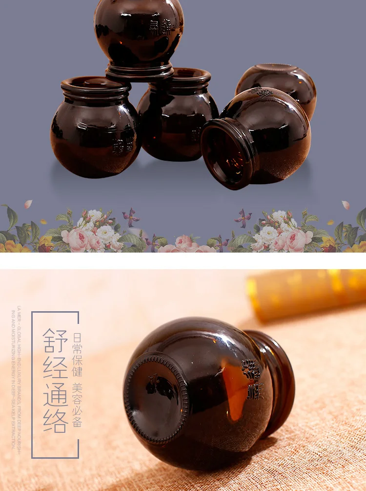 6 шт. диаметр 5,8 см Китайская традиционная чашка для массажа толстые коричневые вакуумные взрывозащищенные стеклянные банки для потери веса огненная банка
