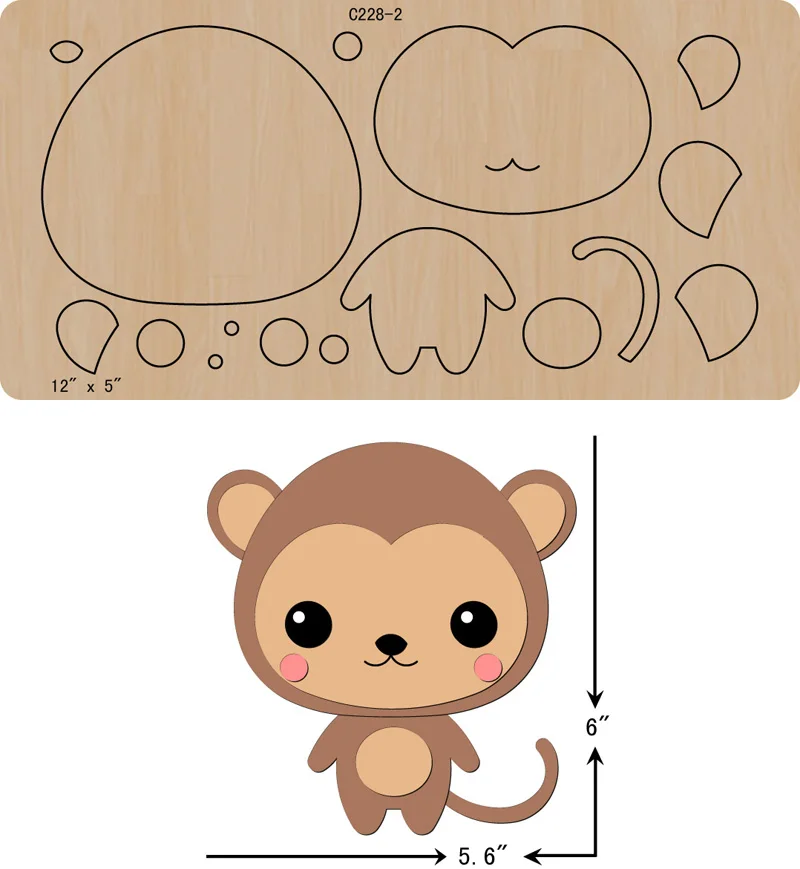 

New Cute monkey Wooden die Scrapbooking C-228-2 Cutting Dies