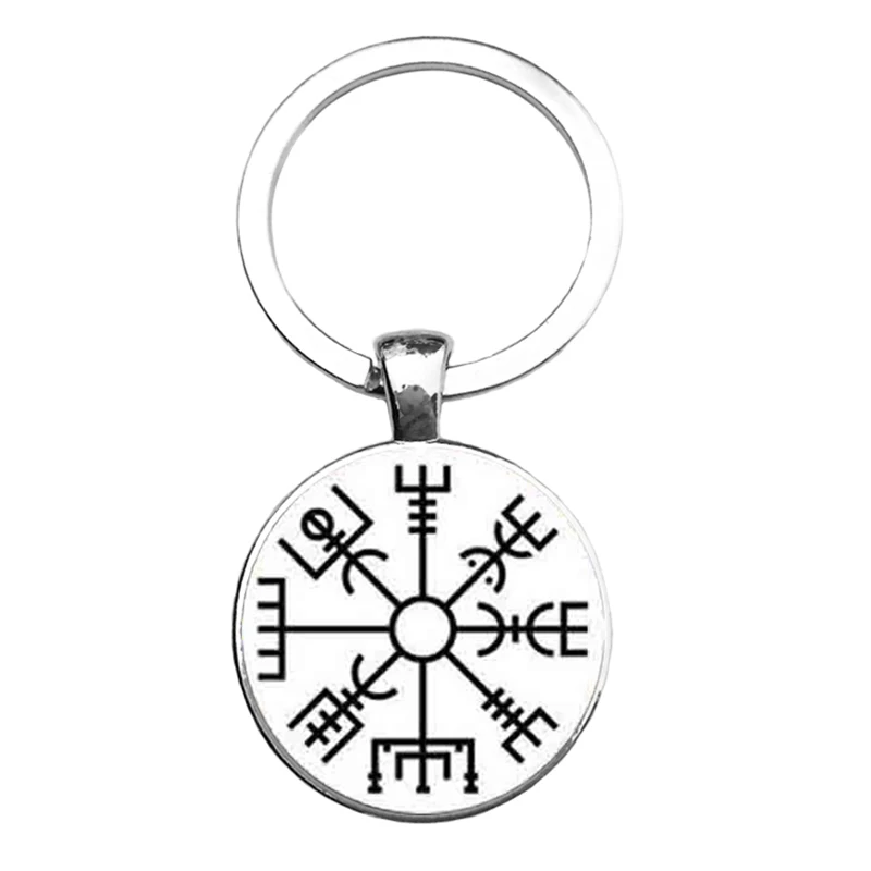 

SUTEYI Fashion Last Statement Norse Vikings Symbol Steampunk Key ring Pendant Compass Vegvisir Keychain For Men Women jewelry
