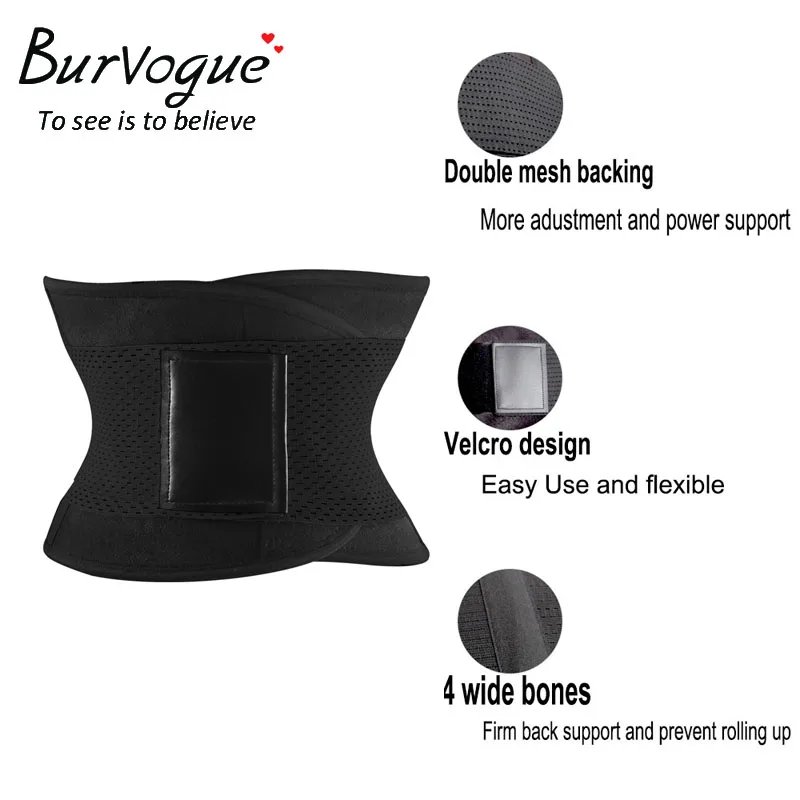 Tanie Burvogue Shaper kobiety urządzenie do modelowania sylwetki wyszczuplający modelujący pas pasy mocna kontrola gorset waist trainer Cincher Plus rozmiar S 3XL Shapewear