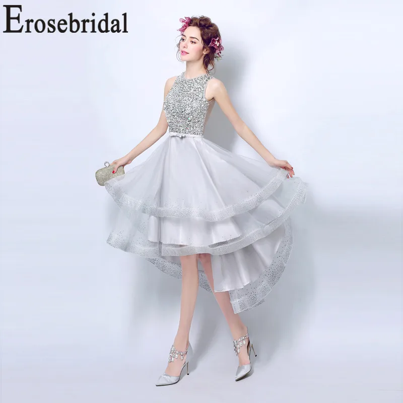 

Erosebridal New Arrival 2019 Cut-Out Prom Dress Tea-Length Dress Prom High/Low Formal Party Dress Sleeveless vestidos de gala