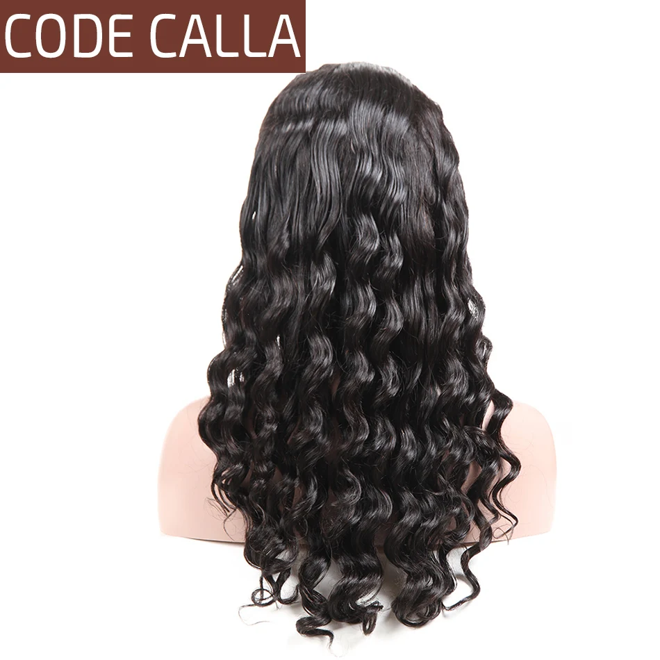 Код Калла свободная волна Full Lace парики перуанское Реми натуральная натуральные волосы предварительно сорвал натуральных волос 130%