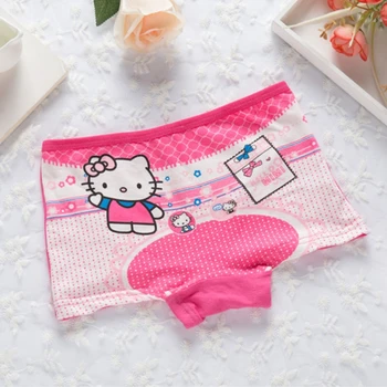 

4 piece 2-9 years old kid cotton underwear female cartoon printed child girls boxers briefs panties