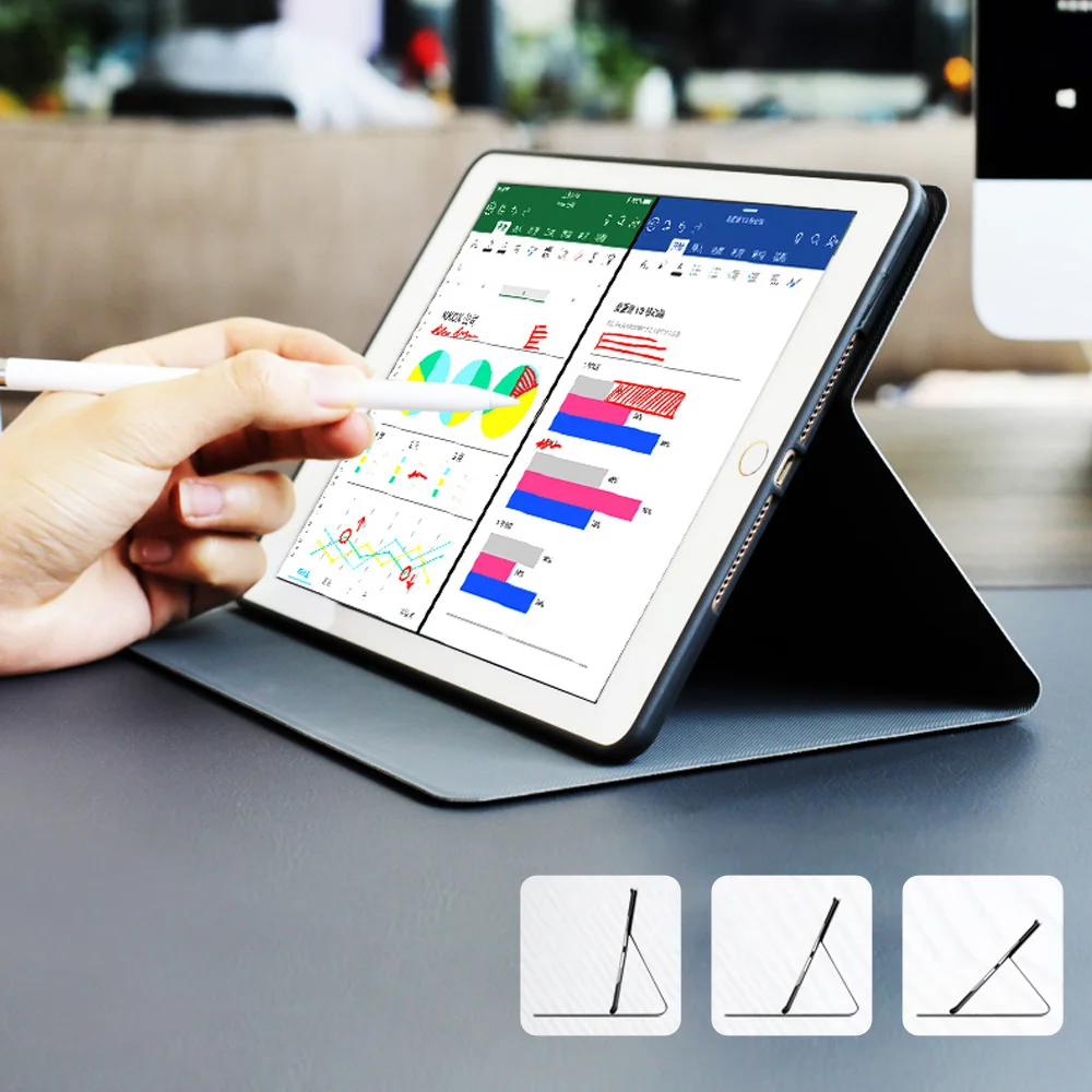 Baratos Funda para Nuevo 2017 2018 iPad 9,7 pulgadas Air 2 Air 1 silicona suave de alta calidad con función de despertador suspensión automática funda inteligente
