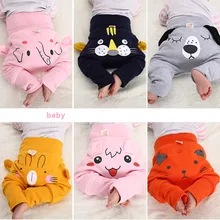 Зимние штанишки для малышей плотные бархатные теплые штаны-шаровары с высокой талией для новорожденных милые штанишки для малышей с рисунками животных для мальчиков и девочек, 11 узоров