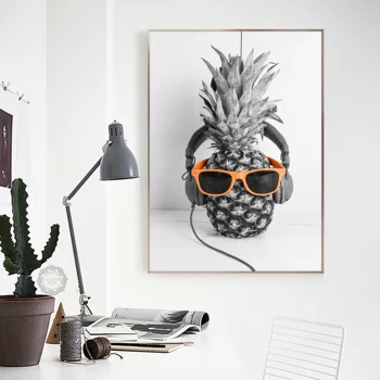 

Black And White Letter Wall Pictures Canvas Pineapple Paintings Canvas Art Posters And Prints Posters And Prints Art Unframed