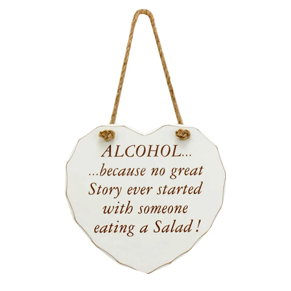 

Wooden Hanging Gift Plaque Pendant Family Friendship Love Sign Wine Tags Decor 2018 Christmas New Arrival Hot Sale
