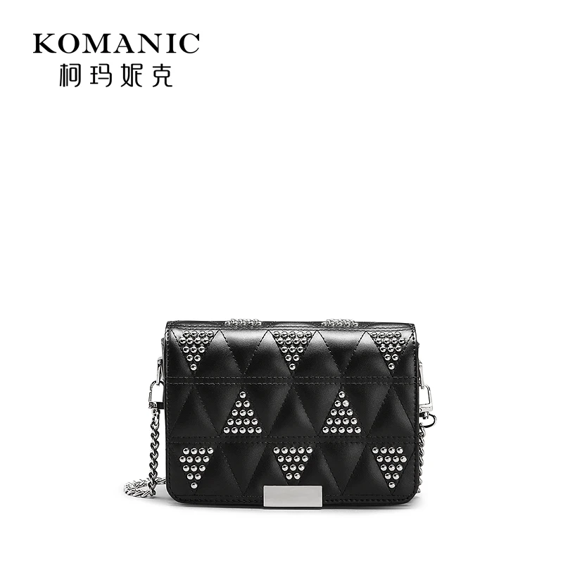 

KOMANIC Luxury Designer Women Handbags New Fashion Genuine Cow Leather Messenger Clutch Polyester Shoulder Crossbody Bags KM8008