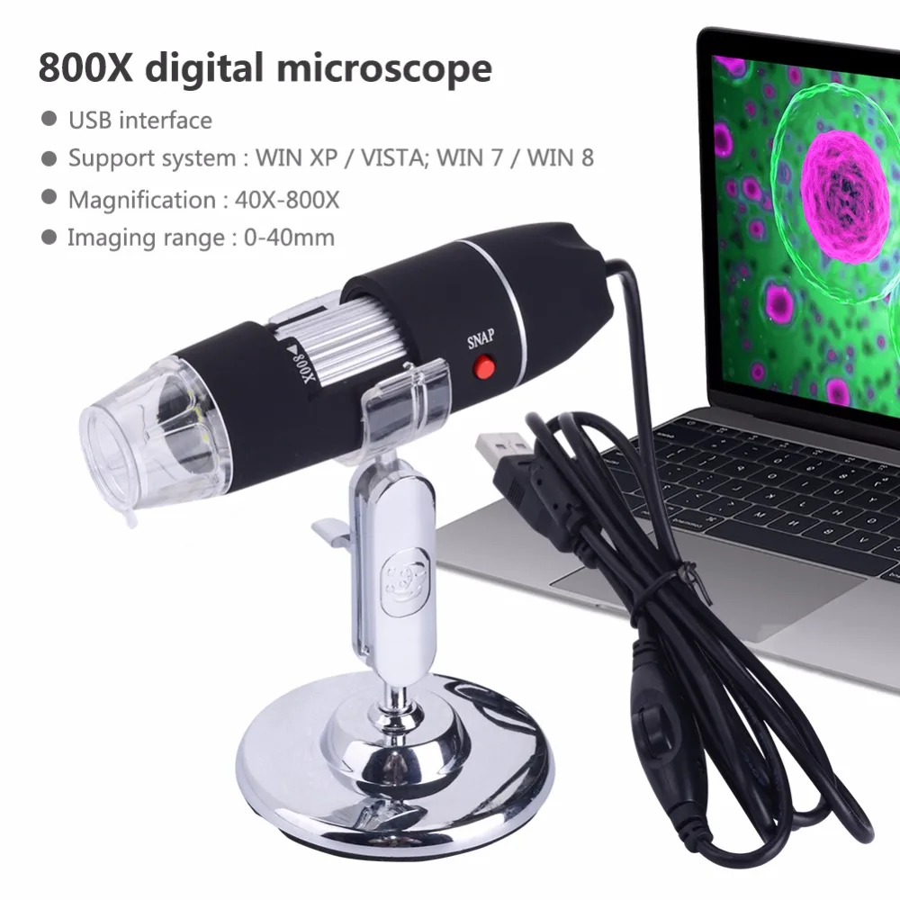

8 LED USB 800X Microscope Endoscope Magnifier Digital Video Camera 20-800X