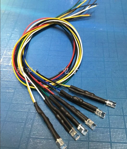 

20pcs 7.5V-12V with wire LED 3mm Flat head boundless Lamp beads LED luminous diode with cable 30CM