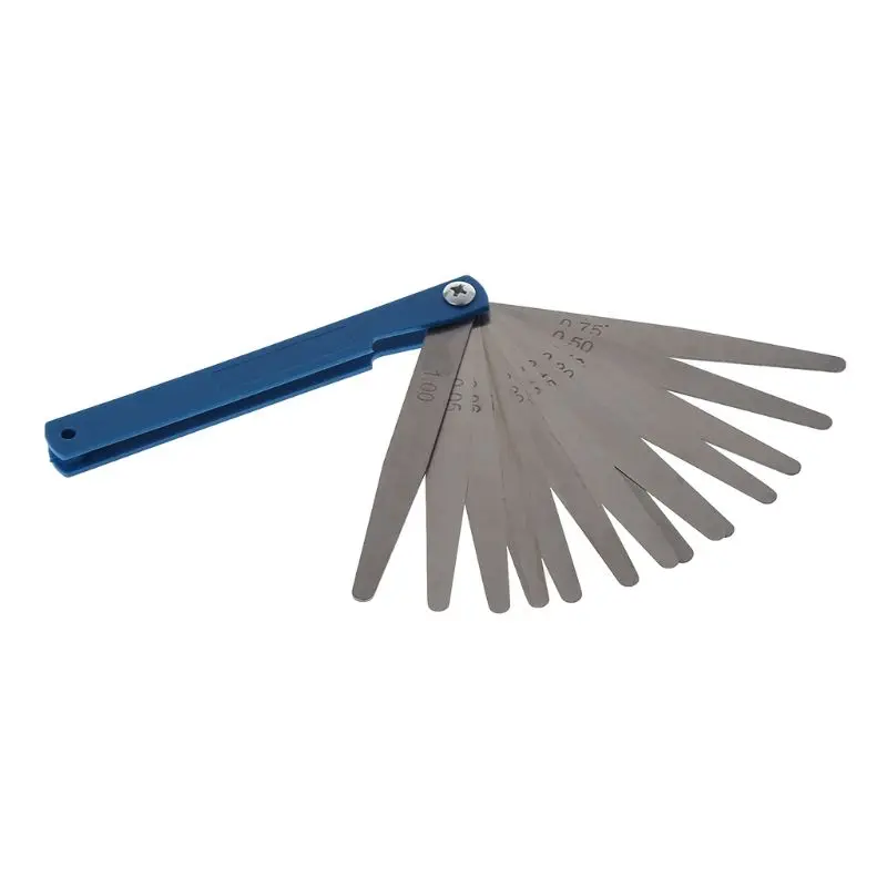 

1Pc High Quality Stainless Steel Feeler Gauge 14 Blade Thickness Gap Metric Filler Measure Tool Car Repair Tool