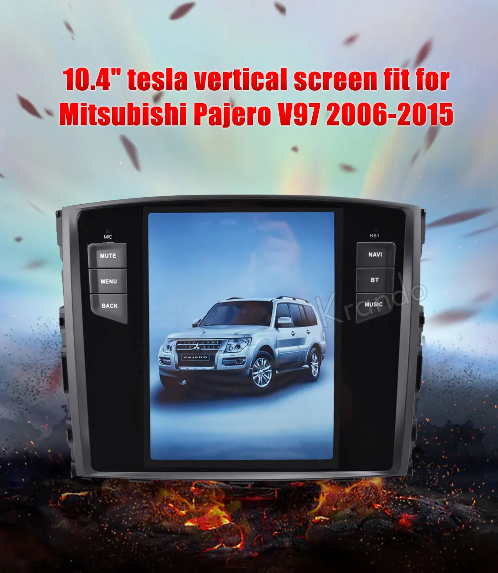 Krando Android 8,1 10," Tesla вертикальный сенсорный экран автомобильный dvd gps для Mitsubishi Pajero V97 2006- аудио навигационная система