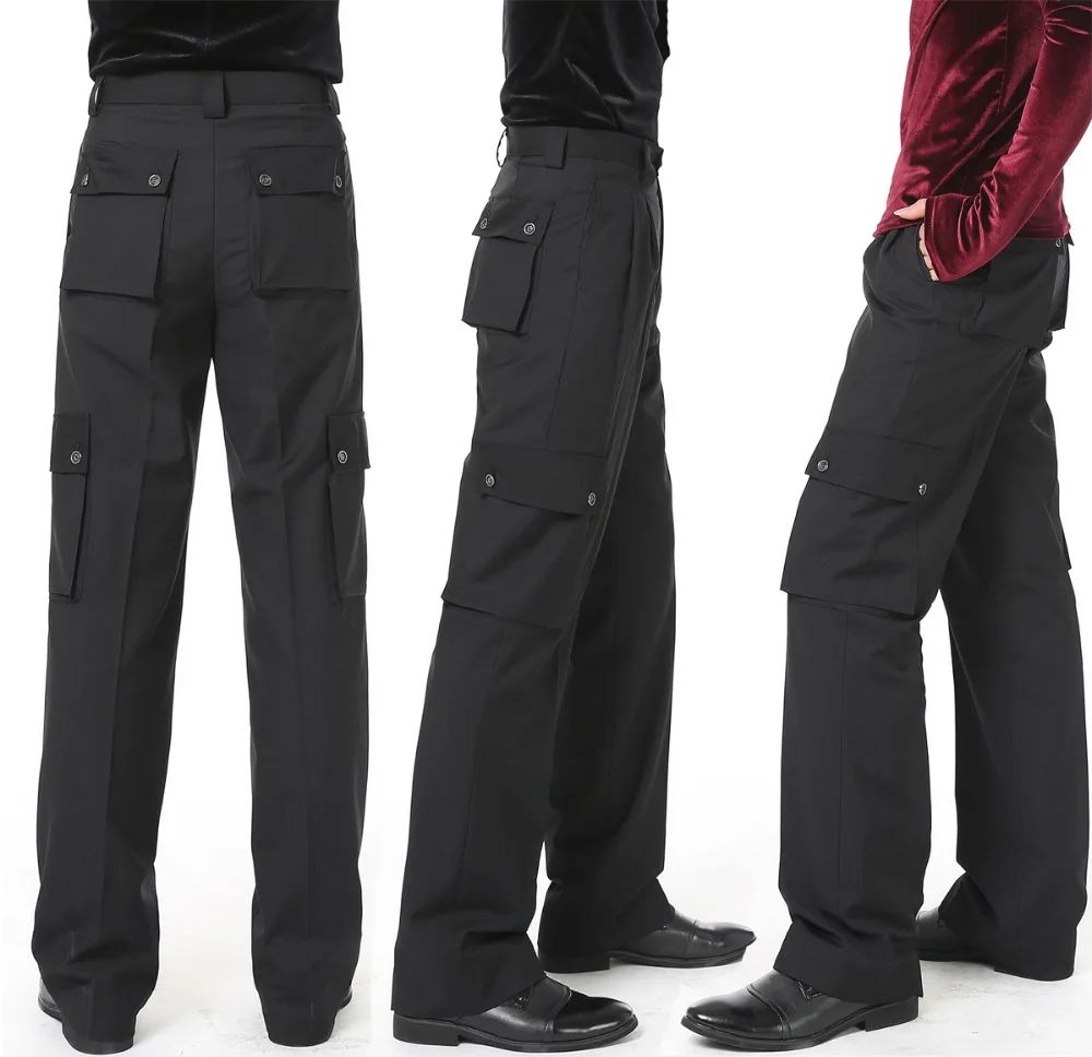 2017 Mens Ballroom Dance Pants Wide Legged With Pocket