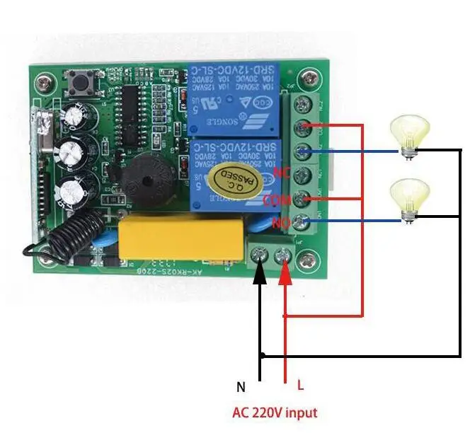 2017 AC220V 2CH RF Беспроводная система дистанционного управления teleswitch передатчик и 1