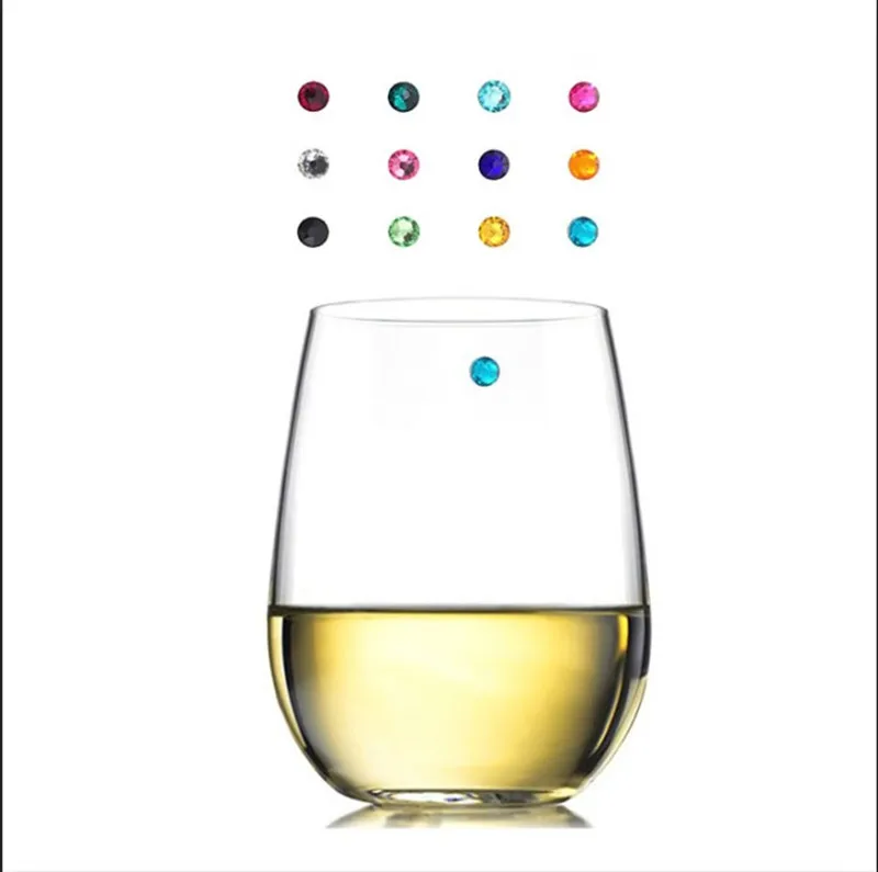 

Magnet Diamond Wine charms New Fashion Design 6PCS Wine Glass Charms Rings Marker Christmas Party Bar Table Decorations