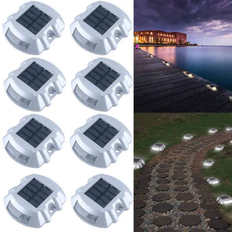 

2/4 PCs Solar LED Marker Lights Safety Light for Pathway Driveway Dock Path Deck led solar light outdoor