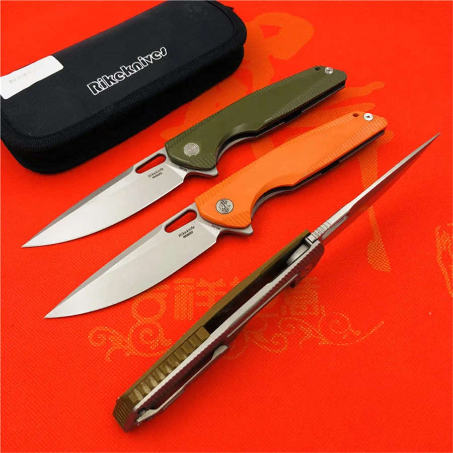 Складной нож Rike RK802G титановая ручка G10 из стали 154 см походный охотничий карманный