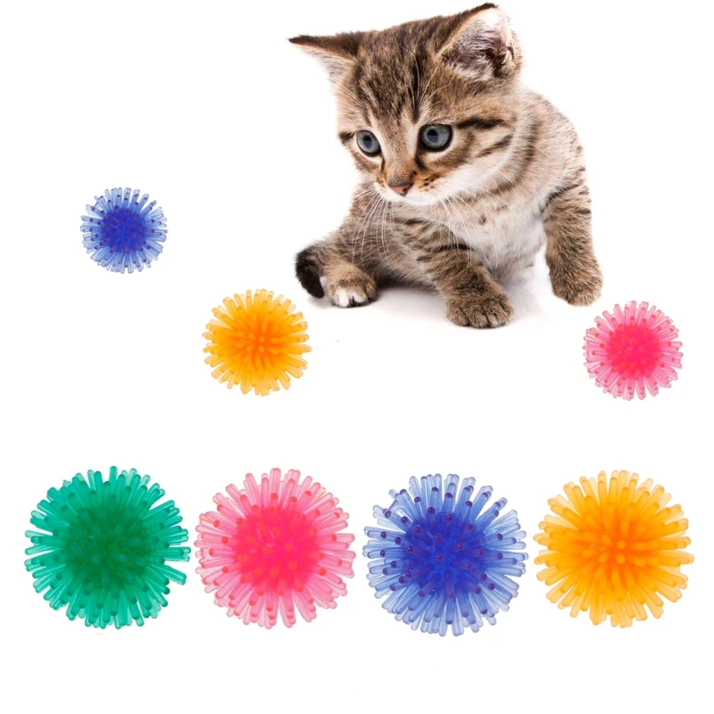 2PCS Interactive Cat Toy Non-toxic Teeth Chew Ball Play Catch Exercise Toys Pet