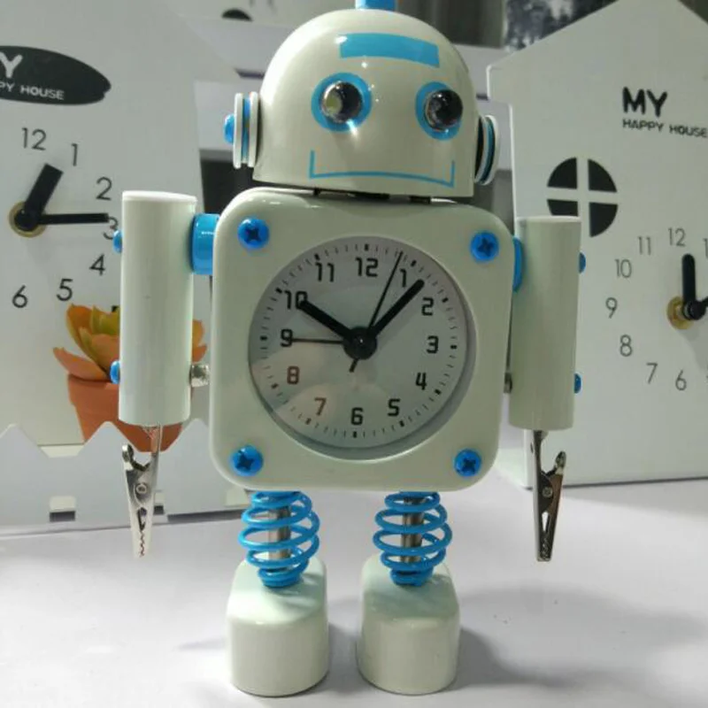 2018 New Creative Children Cartoon Robot Alarm Clocks for Student Personal Mute Metal Making Table Alarm Clocks Single-sided 2018 New Creative Children Cartoon Robot Alarm Clocks for Student Personal Mute Metal Making Table Alarm Clocks Single-sided