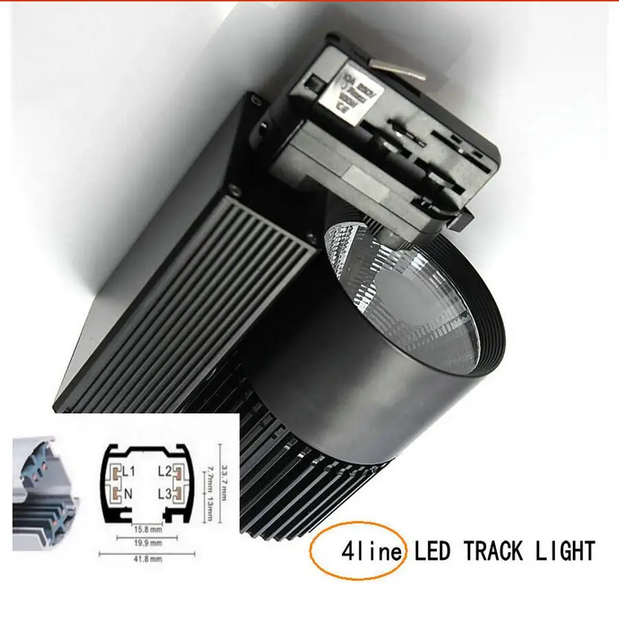 Высокая мощность 2 линии 3 4 CREE LED свет трека 35 Вт COB рельсовый трек пятно света