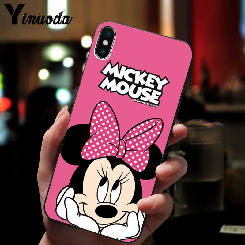 Yinuoda لطيف الكرتون ميكي ماوس جديد شخصية لينة غطاء حالة ل أبل فون 8 7 6 6 S زائد X XS ماكس 5 5 S SE XR الهواتف المحمولة