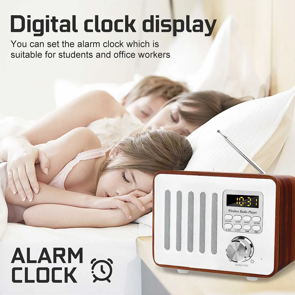 

External Antenna Support Mp3 FLAC APE WMA WAV Digital Portable Radio FM Stereo Radio With Display Screen