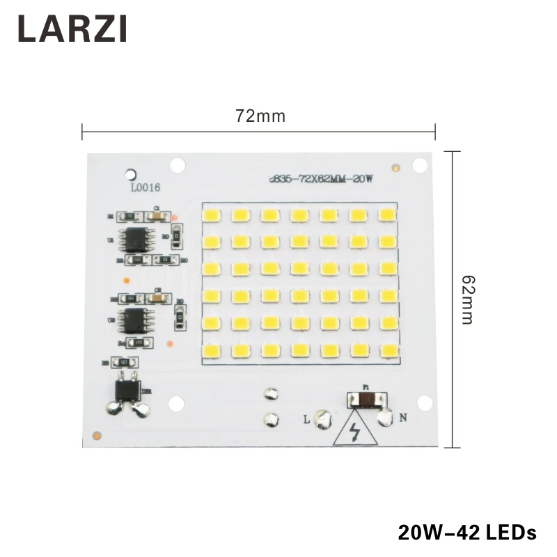 Светодиодный светильник LARZI с чипами, 220 В, лампа SMD, 2835, 5730, Smart IC, светодиодный светильник на входе 10 Вт, 20 Вт, 30 Вт, 50 Вт, 90 Вт, для наружного прожектора, светильник, точечный светильник