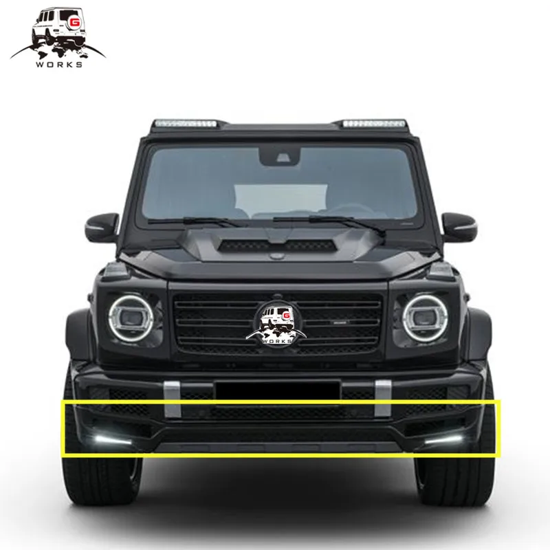 

W463A G500 front lip for G-class W464 G500 2018-2019 to B-style PU G500 2018 front lip with LED
