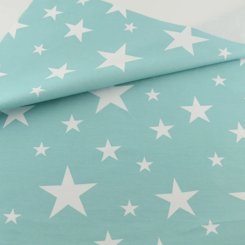 

Blue Star Bedding Decoration Tissue Cotton Fabric Quilting Home Textile Patchwork Sewing Cloth Craft Teramila Fabrics Tecido