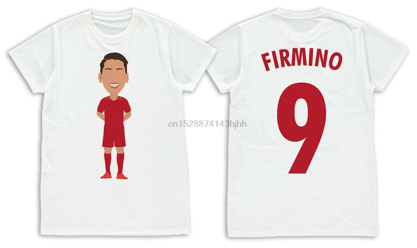 Firmino Ливерпуль № 9 с векторной головкой печатная взрослая футболка Unofficial unicial |