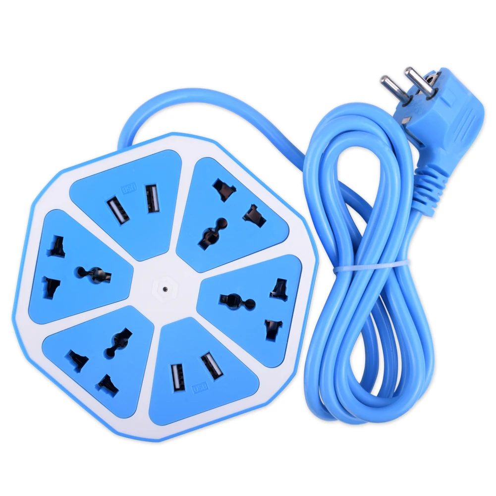 YCDC Универсальная Розетка с 4 USB 8 Порты шестиугольник расширение электрической