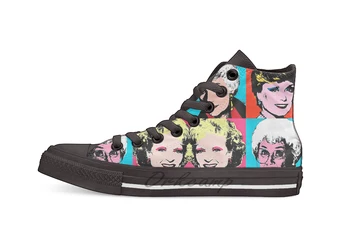 

Golden Warhol Girls Design breathable Casual High Top lace-up Canvas shoes sneakers For Drop shipping