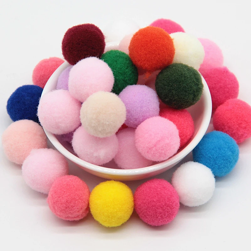 Мульти Цвет микс помпоном 8/10/15/20/30 мм круглый Pom Poms меховыми шариками DIY игрушки, поделки помпонами для детей Свадебные украшения дома 20g