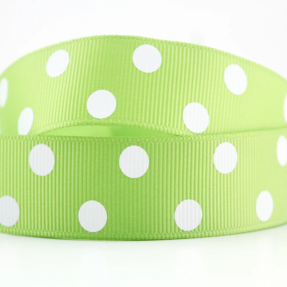 

20 yards 7/8" green polka dot printed grosgrain ribbon christmas decorations 22mm gift packing ribbons and diy hair bows tape