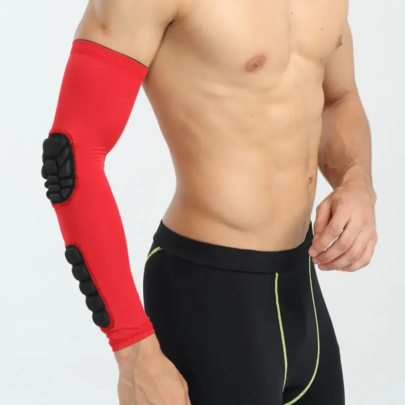 Gym Sports Arm Warmers Basketball Sleeves Honeycomb Anti-collision Non-slip Compression Elbow Pads Protector