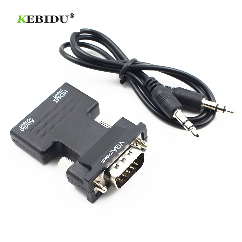 

kebidu HDMI to VGA Female to Male Converter with Audio Adapter Support 1080P Signal Output for Multimedia