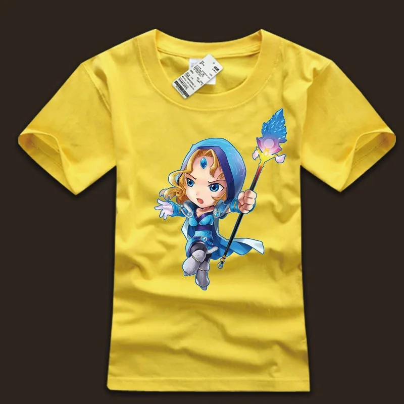  DOTA 2 Crystal Maiden t shirt black short sleeve 100% cotton DOTA hero Game t-shirts for youth