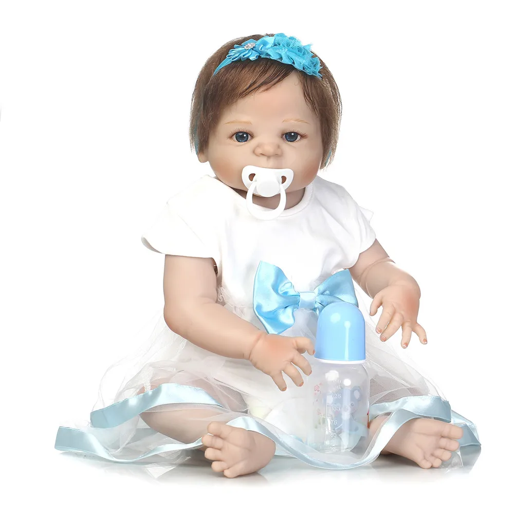 55 см полный Средства ухода за кожей силикона Reborn Baby Doll Игрушечные лошадки играть дома игрушки для новорожденных девочек Детские Рождество